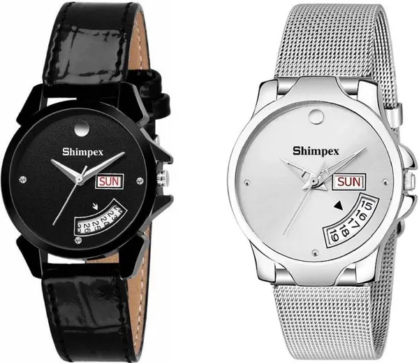 Premium_Watches_Silver_Black_Nylon_Women_Waterproof_With_A_One_Year_Warranty_Day_And_Date_Analog