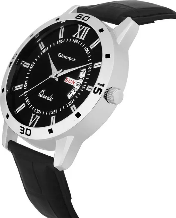 Premium_Watches_Black_Pink_Stainless_Steel_Genuine_Leather_Boys_&_Girls_Waterproof_With_A_One_Year_Warranty_Day_And_Date_Analog