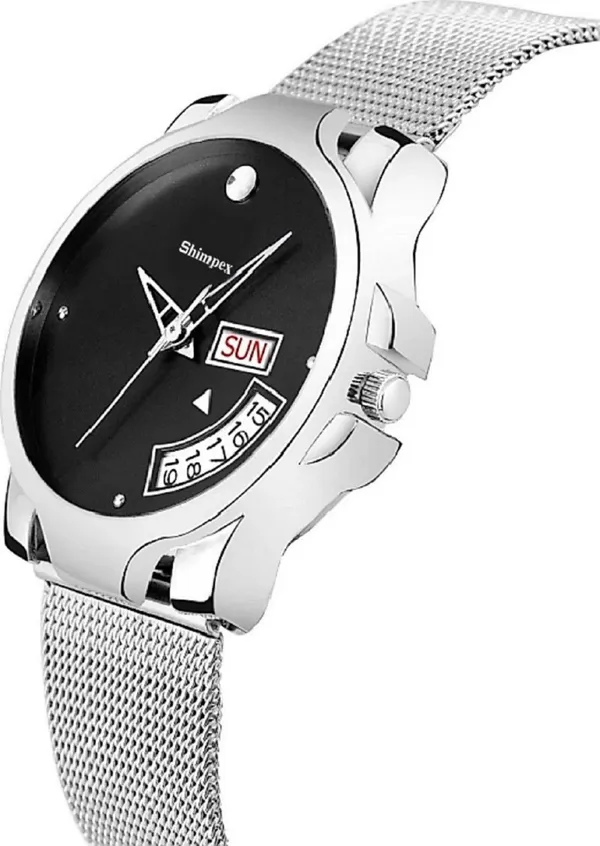 Premium_Watches_Black_Pink_Stainless_Steel_Women_Waterproof_With_A_One_Year_Warranty_Day_And_Date_Analog