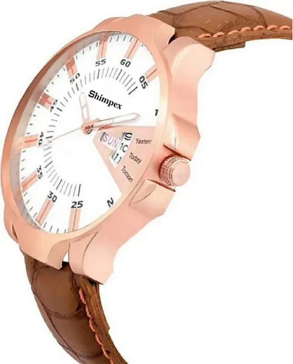 Premium_Watches_White_Pink_Stainless_Steel_Genuine_Leather_Men_&_Women_Waterproof_With_A_One_Year_Warranty_Day_And_Date_Analog