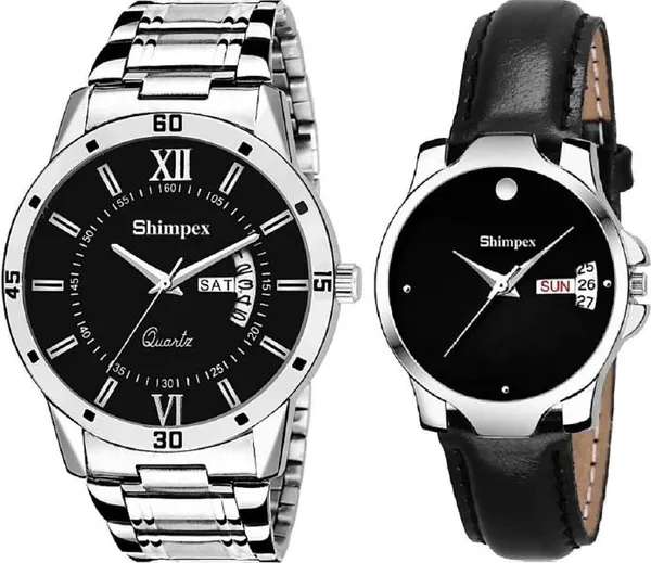 Premium_Watches_Black_Metal_Genuine_Leather_Men_&_Women_Waterproof_With_A_One_Year_Warranty_Day_And_Date_Analog