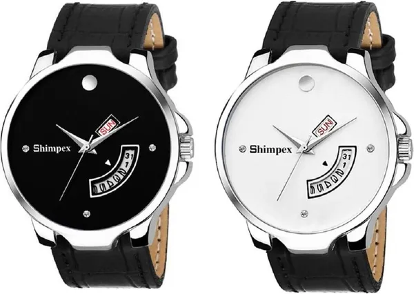 Shimpex_Good_Quality__Watches_Black_Genuine_Leather_Boys_Waterproof_With_A_One_Year_Warranty_Day_And_Date_Analog