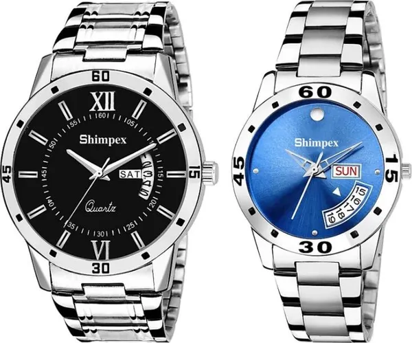 Premium_Watches_Blue_Metal_Couple_Waterproof_With_A_One_Year_Warranty_Day_And_Date_Analog