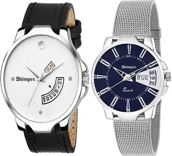 Shimpex_Good_Quality__Watches_Blue_White_Genuine_Leather_Metal_Couple_Waterproof_With_A_One_Year_Warranty_Day_And_Date_Analog