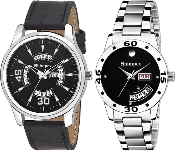 Premium_Watches_Black_Metal_Genuine_Leather_Men_&_Women_Waterproof_With_A_One_Year_Warranty_Day_And_Date_Analog