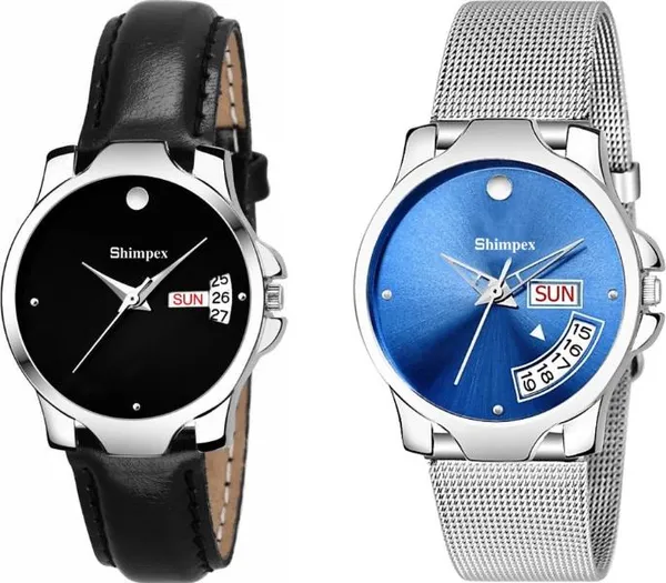 Premium_Watches_Blue_Metal_Couple_Waterproof_With_A_One_Year_Warranty_Day_And_Date_Analog