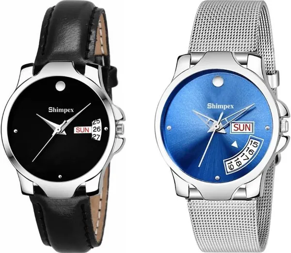 Premium_Watches_Blue_Metal_Girls_Waterproof_With_A_One_Year_Warranty_Day_And_Date_Analog