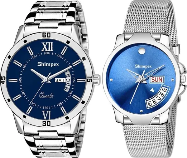 Premium_Watches_Blue_Metal_Men_&_Women_Waterproof_With_A_One_Year_Warranty_Day_And_Date_Analog