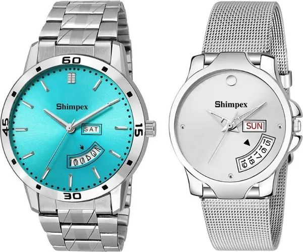 Premium_Watches_Blue_Silver_Metal_Men_&_Women_Waterproof_With_A_One_Year_Warranty_Day_And_Date_Analog