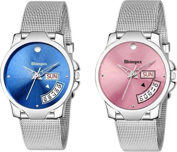 Shimpex_Good_Quality__Watches_Pink_Blue_Metal_Women_Waterproof_With_A_One_Year_Warranty_Day_And_Date_Analog