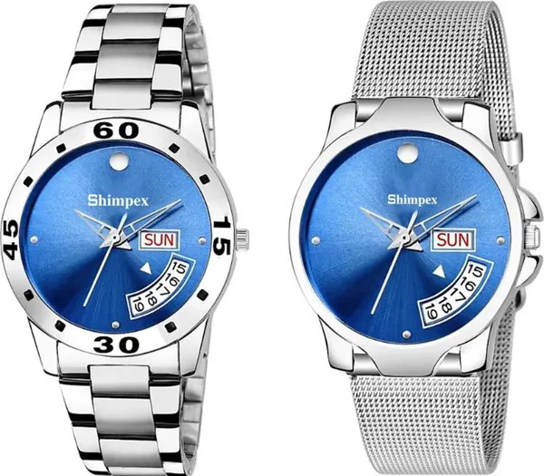 Premium_Watches_Blue_Metal_Men_&_Women_Waterproof_With_A_One_Year_Warranty_Day_And_Date_Analog