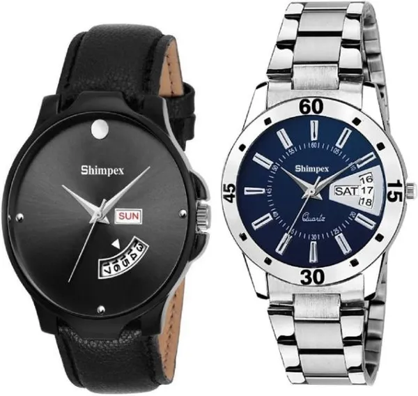 Premium_Watches_Black_Blue_Genuine_Leather_Metal_Men_Waterproof_With_A_One_Year_Warranty_Day_And_Date_Analog