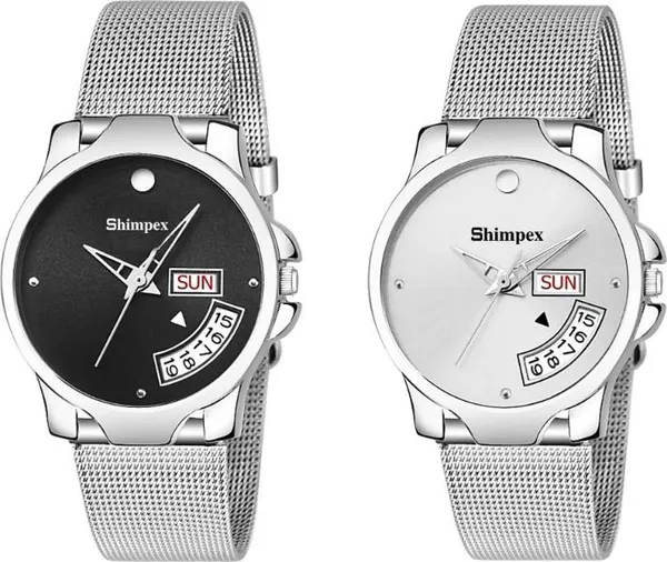 Premium_Watches_Black_Silver_Metal_Women_Waterproof_With_A_One_Year_Warranty_Day_And_Date_Analog