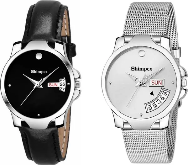 Premium_Watches_Black_Silver_Genuine_Leather_Metal_Women_Waterproof_With_A_One_Year_Warranty_Day_And_Date_Analog