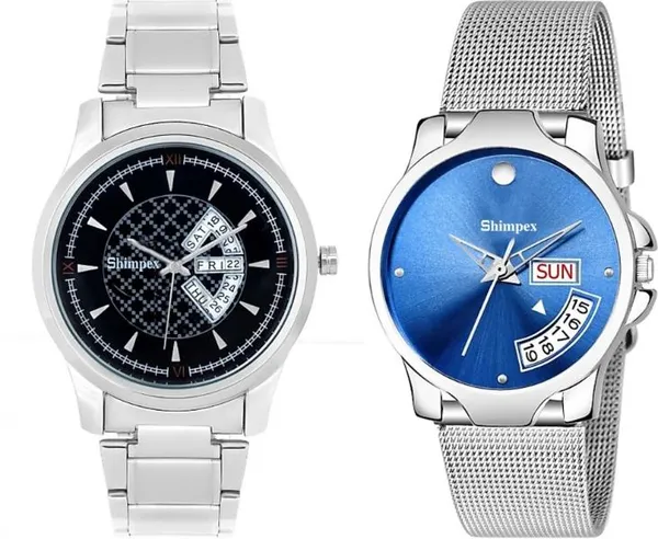 Premium_Watches_Black_Blue_Metal_Women_Waterproof_With_A_One_Year_Warranty_Day_And_Date_Analog