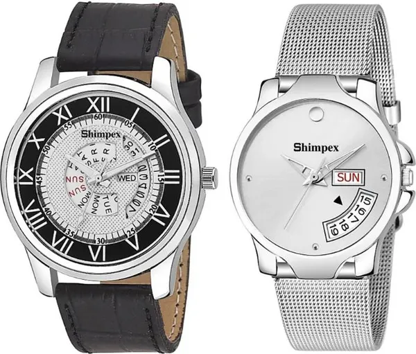 Premium_Watches_White_Black_Genuine_Leather_Metal_Men_Waterproof_With_A_One_Year_Warranty_Day_And_Date_Analog