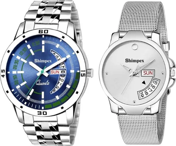 Shimpex_Good_Quality__Watches_Blue_Silver_Metal_Men_&_Women_Waterproof_With_A_One_Year_Warranty_Day_And_Date_Analog