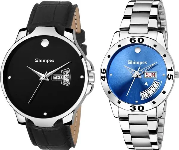 Premium_Watches_Black_Blue_Genuine_Leather_Metal_Men_Waterproof_With_A_One_Year_Warranty_Day_And_Date_Analog