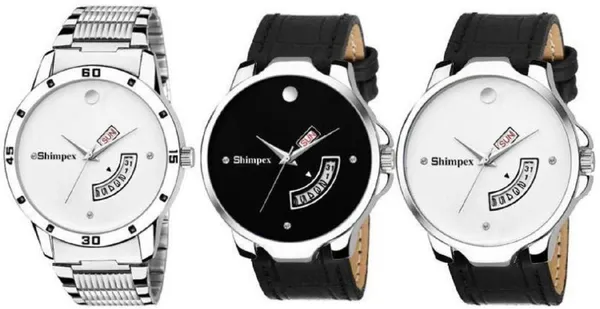 Premium_Watches_Black_White_Genuine_Leather_Metal_Men_Waterproof_With_A_One_Year_Warranty_Day_And_Date_Analog