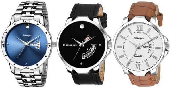 Premium_Watches_Blue_Black_Silver_Genuine_Leather_Metal_Men_Waterproof_With_A_One_Year_Warranty_Day_And_Date_Analog