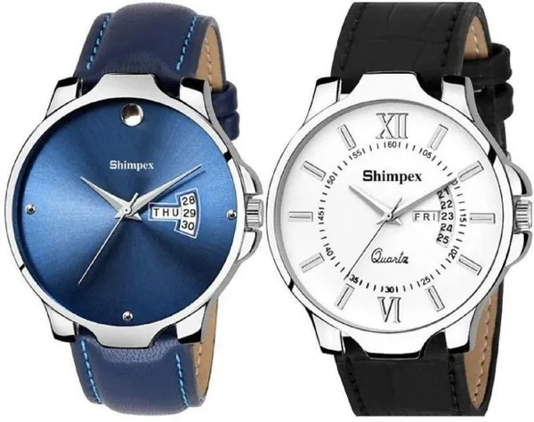Premium_Watches_White_Blue_Genuine_Leather_Metal_Men_Waterproof_With_A_One_Year_Warranty_Day_And_Date_Analog