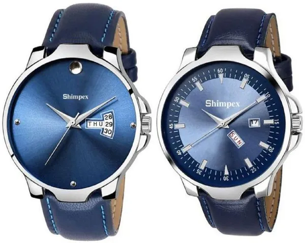 Premium_Watches_Blue_Genuine_Leather_Metal_Men_Waterproof_With_A_One_Year_Warranty_Day_And_Date_Analog