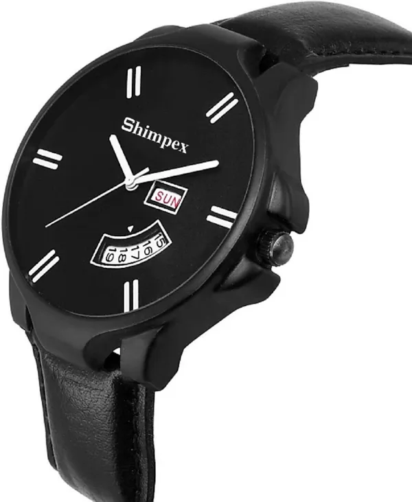 Premium_Watches_Black_Genuine_Leather_Metal_Men_Waterproof_With_A_One_Year_Warranty_Day_And_Date_Analog