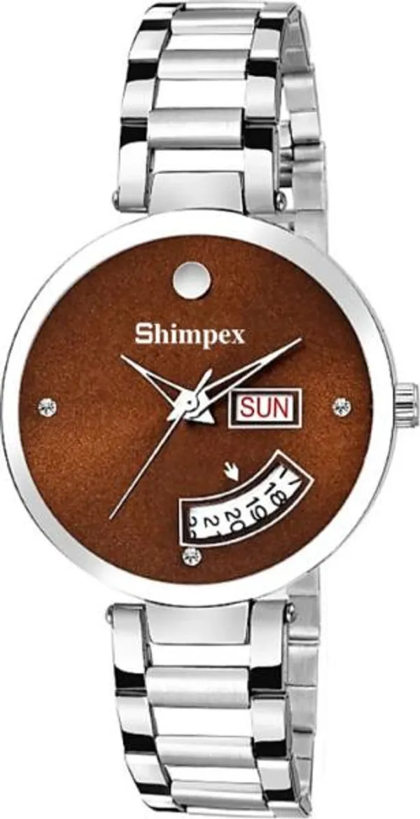 Premium_Watches_Brown_Metal_Women_Waterproof_With_A_One_Year_Warranty_Day_And_Date_Analog