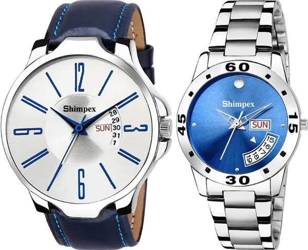Premium_Watches_White_Blue_Genuine_Leather_Metal_Men_Waterproof_With_A_One_Year_Warranty_Day_And_Date_Analog