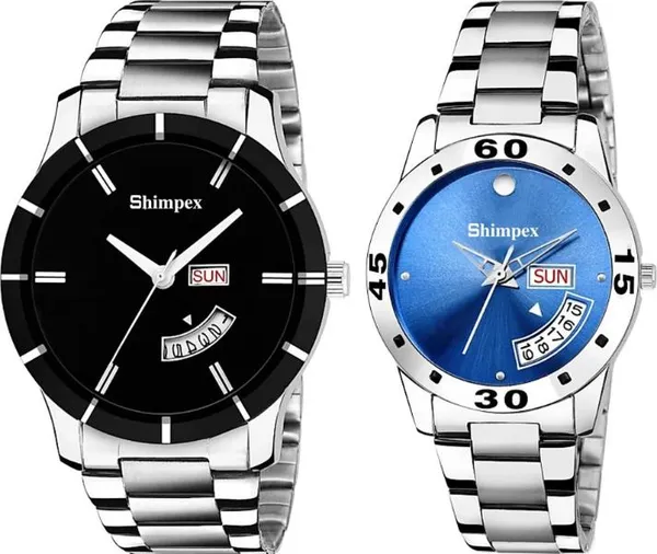 Premium_Watches_Black_Blue_Metal_Men_Waterproof_With_A_One_Year_Warranty_Day_And_Date_Analog