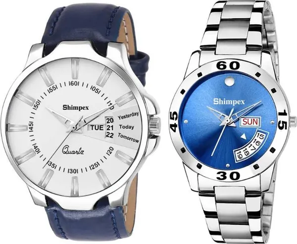 Premium_Watches_Blue_Silver_Genuine_Leather_Metal_Men_Waterproof_With_A_One_Year_Warranty_Day_And_Date_Analog