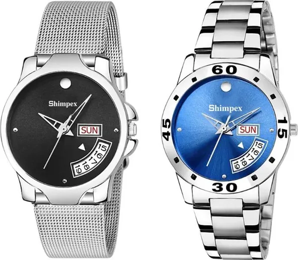 Premium_Watches_Black_Blue_Metal_Women_Waterproof_With_A_One_Year_Warranty_Day_And_Date_Analog