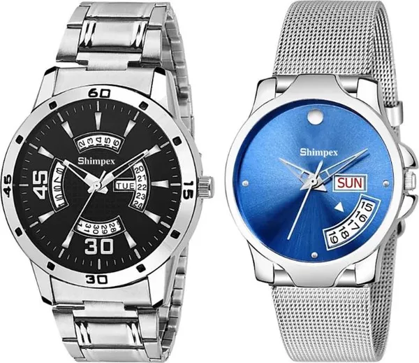 Premium_Watches_Black_Blue_Metal_Men_Waterproof_With_A_One_Year_Warranty_Day_And_Date_Analog