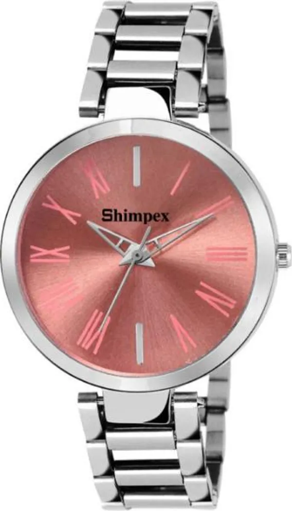 Premium_Watches_Pink_Metal_Women_Waterproof_With_A_One_Year_Warranty_Day_And_Date_Analog