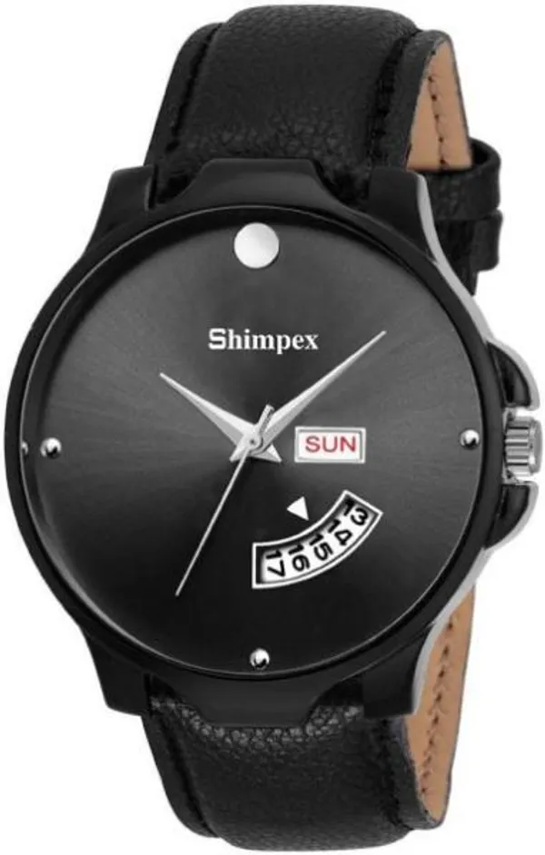 Premium_Watches_Black_Genuine_Leather_Metal_Women_Waterproof_With_A_One_Year_Warranty_Day_And_Date_Analog