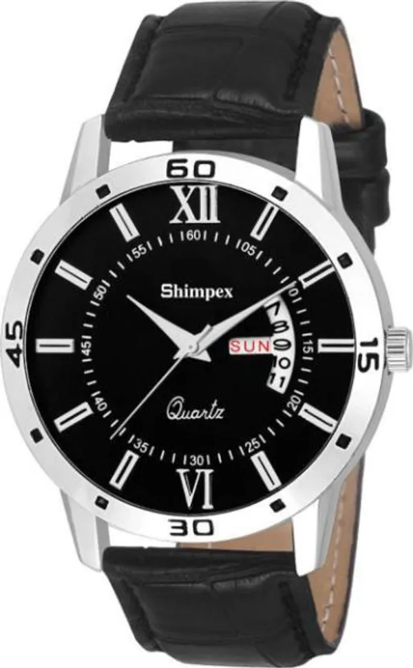 Shimpex_Good_Quality__Watches_Black_Genuine_Leather_Metal_Men_Waterproof_With_A_One_Year_Warranty_Day_And_Date_Analog