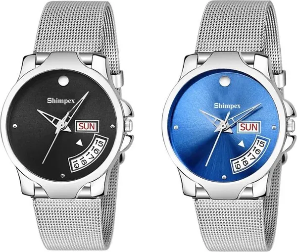 Premium_Watches_Black_Blue_Metal_Women_Waterproof_With_A_One_Year_Warranty_Day_And_Date_Analog