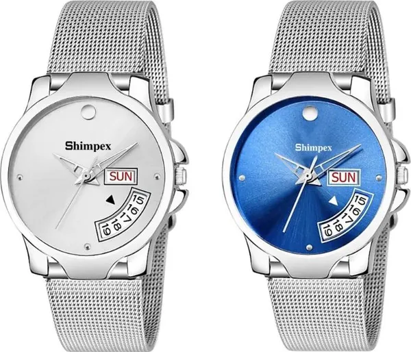 Premium_Watches_Silver_Blue_Metal_Women_Waterproof_With_A_One_Year_Warranty_Day_And_Date_Analog