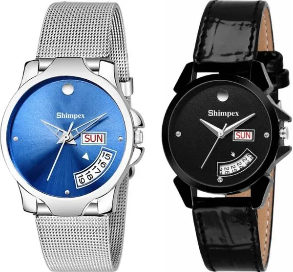 Premium_Watches_Blue_Black_Metal_Women_Waterproof_With_A_One_Year_Warranty_Day_And_Date_Analog