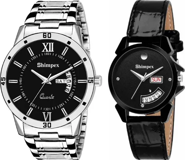 Premium_Watches_Black_Genuine_Leather_Metal_Men_&_Women_Waterproof_With_A_One_Year_Warranty_Day_And_Date_Analog