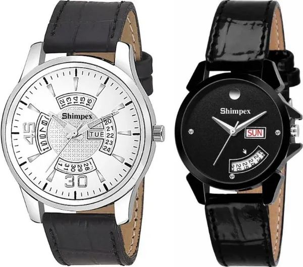 Premium_Watches_White_Black_Genuine_Leather_Metal_Men_&_Women_Waterproof_With_A_One_Year_Warranty_Day_And_Date_Analog