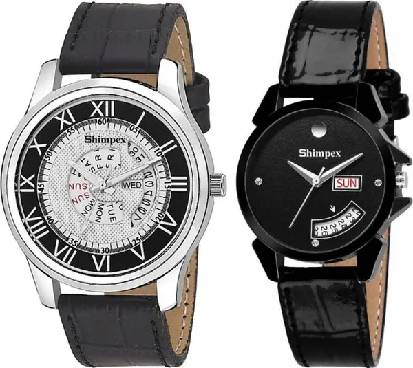 Premium_Watches_Grey_Black_Genuine_Leather_Metal_Men_&_Women_Waterproof_With_A_One_Year_Warranty_Day_And_Date_Analog