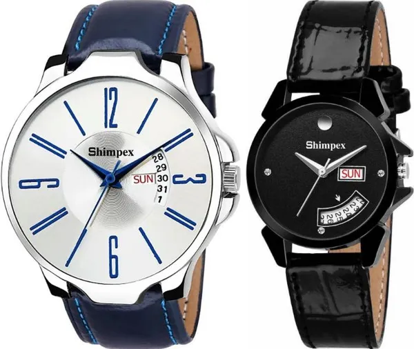 Premium_Watches_White_Black_Genuine_Leather_Metal_Men_&_Women_Waterproof_With_A_One_Year_Warranty_Day_And_Date_Analog