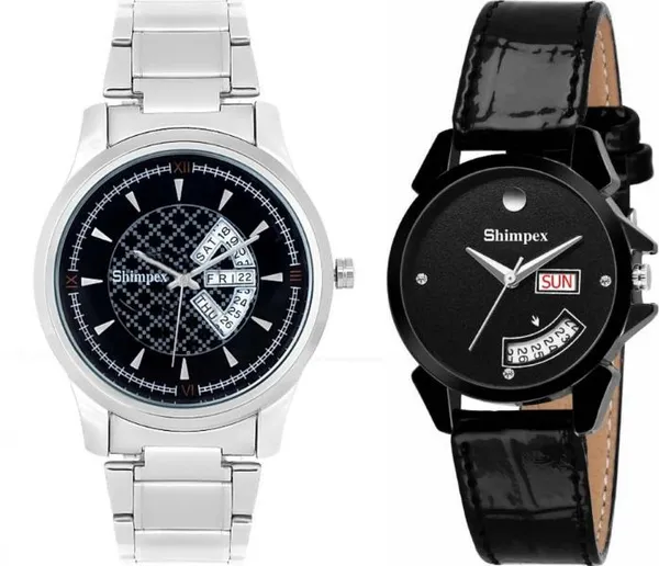 Premium_Watches_Black_Genuine_Leather_Metal_Men_&_Women_Waterproof_With_A_One_Year_Warranty_Day_And_Date_Analog