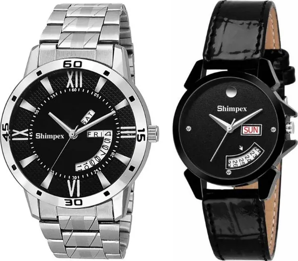 Premium_Watches_Black_Genuine_Leather_Metal_Men_&_Women_Waterproof_With_A_One_Year_Warranty_Day_And_Date_Analog