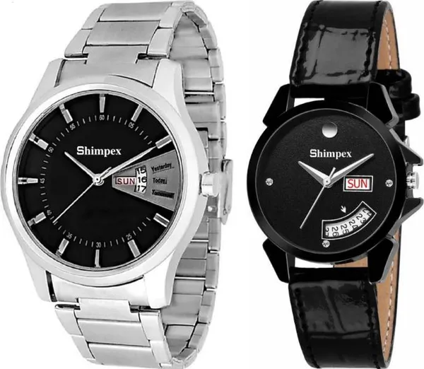Premium_Watches_Black_Genuine_Leather_Metal_Men_&_Women_Waterproof_With_A_One_Year_Warranty_Day_And_Date_Analog
