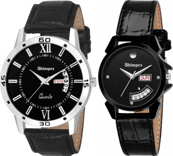Premium_Watches_Black_Genuine_Leather_Metal_Men_&_Women_Waterproof_With_A_One_Year_Warranty_Day_And_Date_Analog