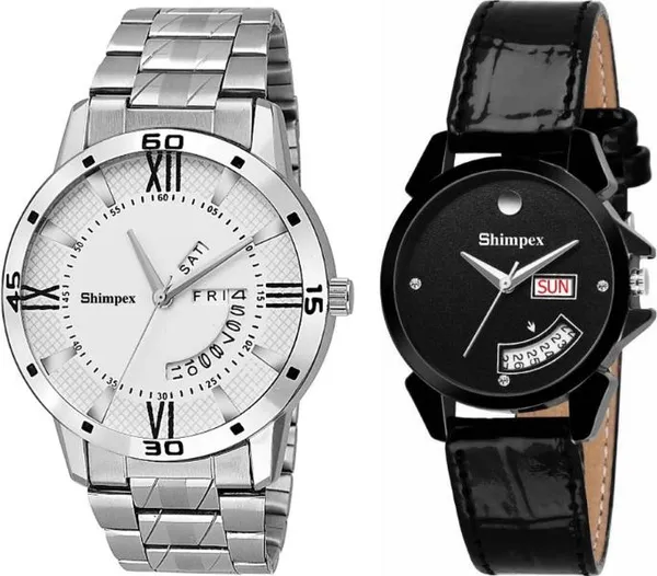 Premium_Watches_Silver_Black_Genuine_Leather_Metal_Men_&_Women_Waterproof_With_A_One_Year_Warranty_Day_And_Date_Analog