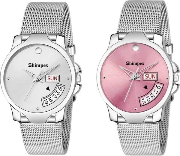 Premium_Watches_Silver_Pink_Metal_Men_Waterproof_With_A_One_Year_Warranty_Day_And_Date_Analog