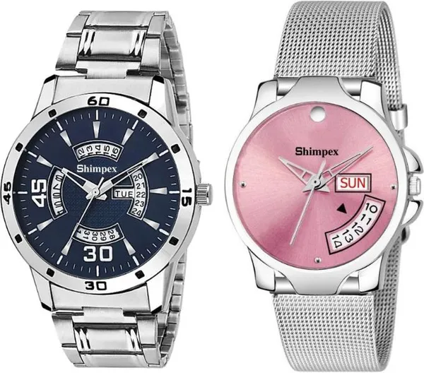 Premium_Watches_Blue_Metal_Boys_&_Girls_Waterproof_With_A_One_Year_Warranty_Day_And_Date_Analog